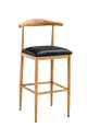 Natural Wood Grain OX Barstool with Black Seat
