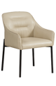 Beige/Black Vinyl Seat and Back Chair with Black Steel Frame