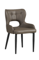 Black Steel Chair with Grey Vinyl Seat