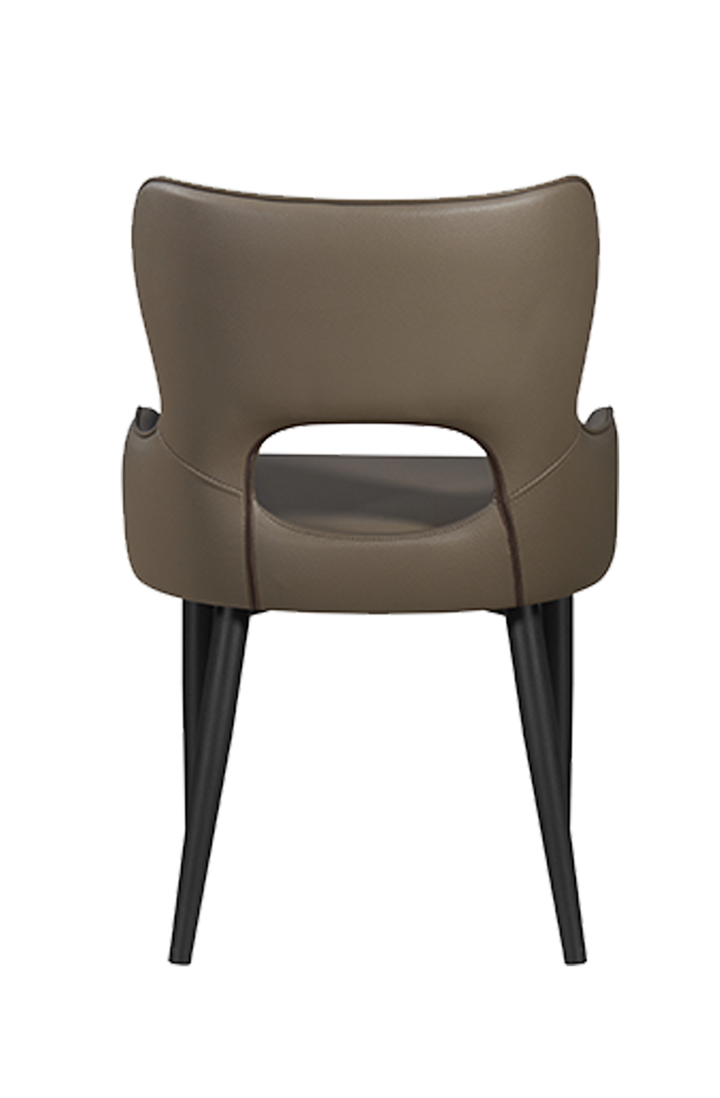 Black Steel Chair with Grey Vinyl Seat