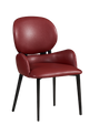 Modern Black Steel Chair with Red Vinyl Back & Seat