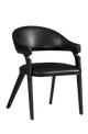 Elegant Italian Style Black Vinyl Seat&Back Chair, Finish Black