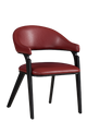 Elegant Italian Style Red Vinyl Seat&Back Chair, Finish Black