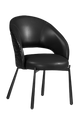 Black Arc-shaped backrest Chair with Vinyl Seat, Finish Black