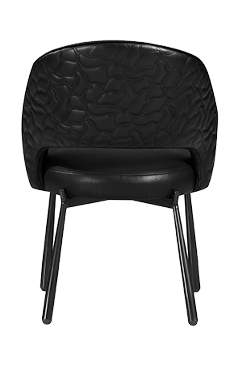 Black Arc-shaped backrest Chair with Vinyl Seat, Finish Black