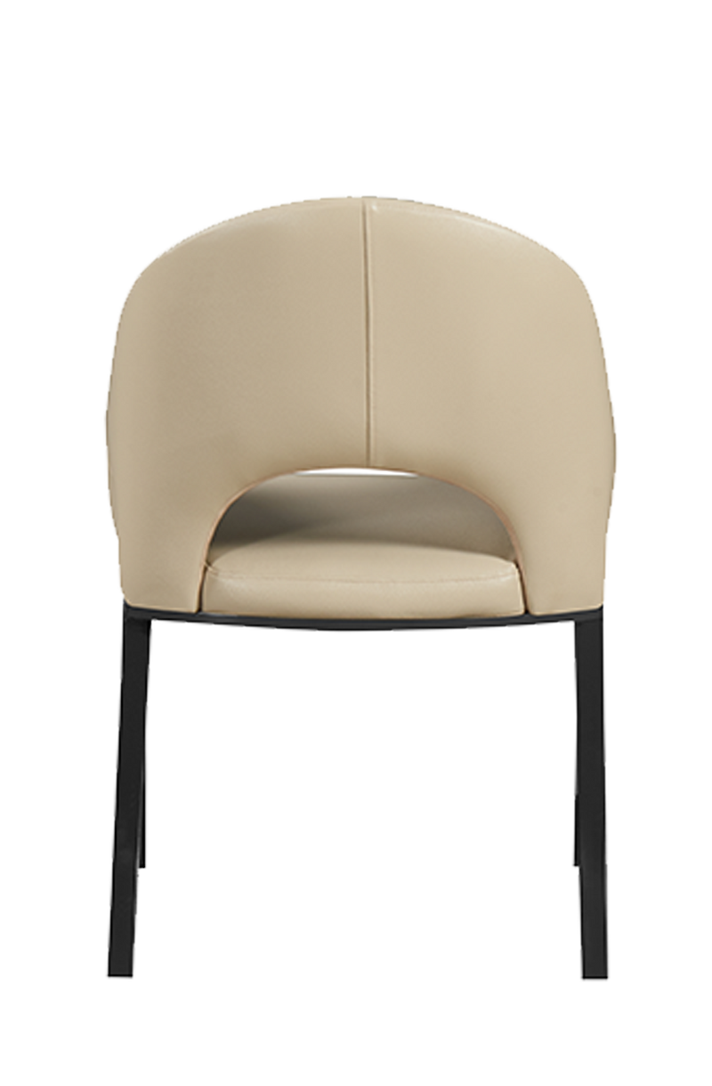 Indoor Metal Chair W/ Beige Vinyl Seat