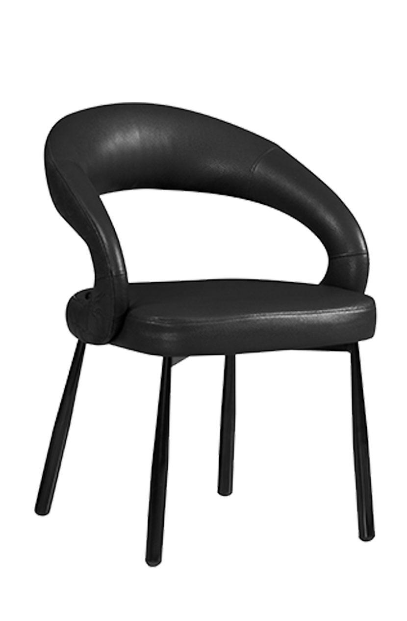 Black Vinyl Seat&Back Chair, Finish Black