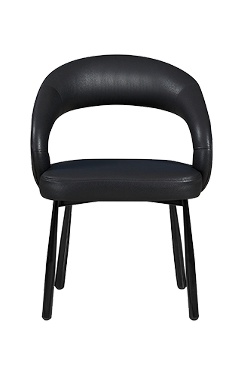 Black Vinyl Seat&Back Chair, Finish Black