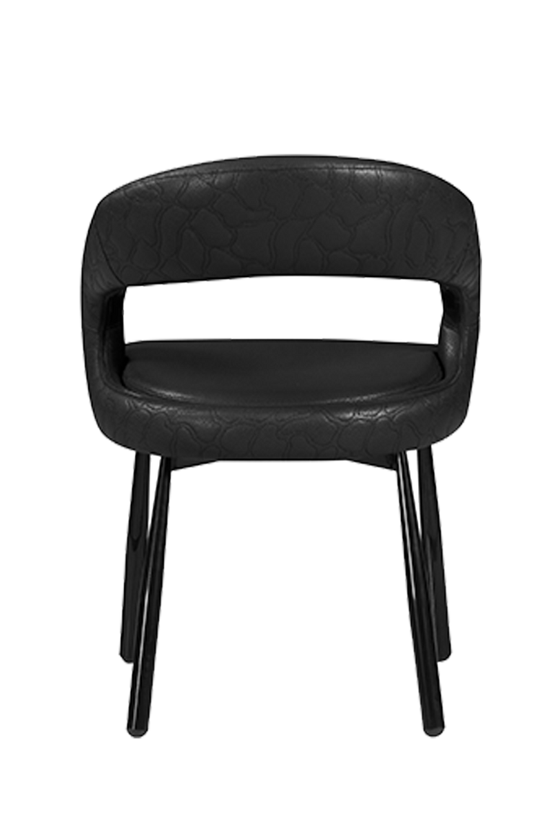 Black Vinyl Seat&Back Chair, Finish Black