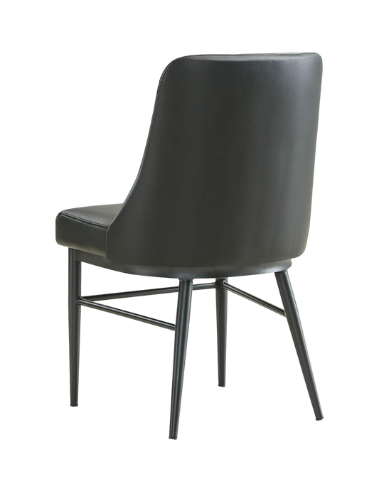 Indoor Black Vinyl Chair with Black Steel Frame