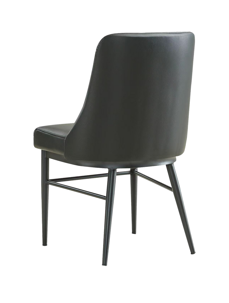 Indoor Black Vinyl Chair with Black Steel Frame