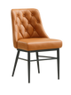 Indoor Brown Vinyl Chair with Black Steel Frame