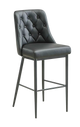 Indoor Barstool with Black Vinyl, Metal Frame Finish Black