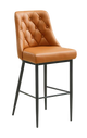 Indoor Barstool with Brown Vinyl, Metal Frame Finish Black