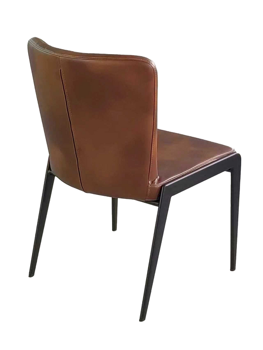 Brown Vinyl Seat&Back Steel Chair, Finish Walnut