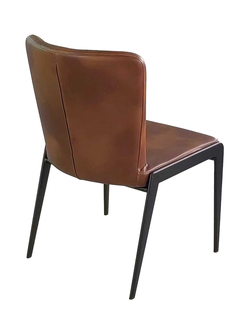 Brown Vinyl Seat&Back Steel Chair, Finish Walnut