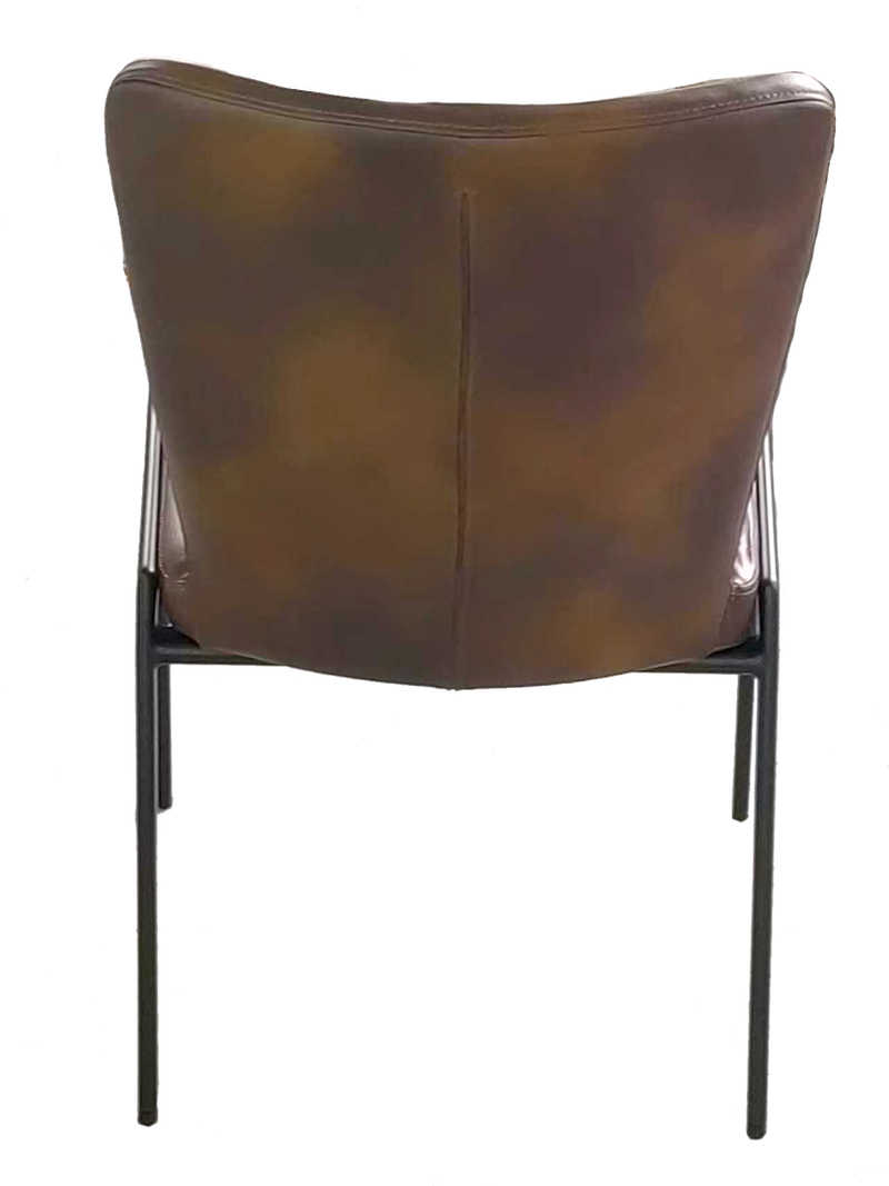 Brown Vinyl Seat&Back Steel Chair, Finish Walnut