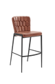 Brown Vinyl Seat&Back Steel Barstool, Finish Walnut