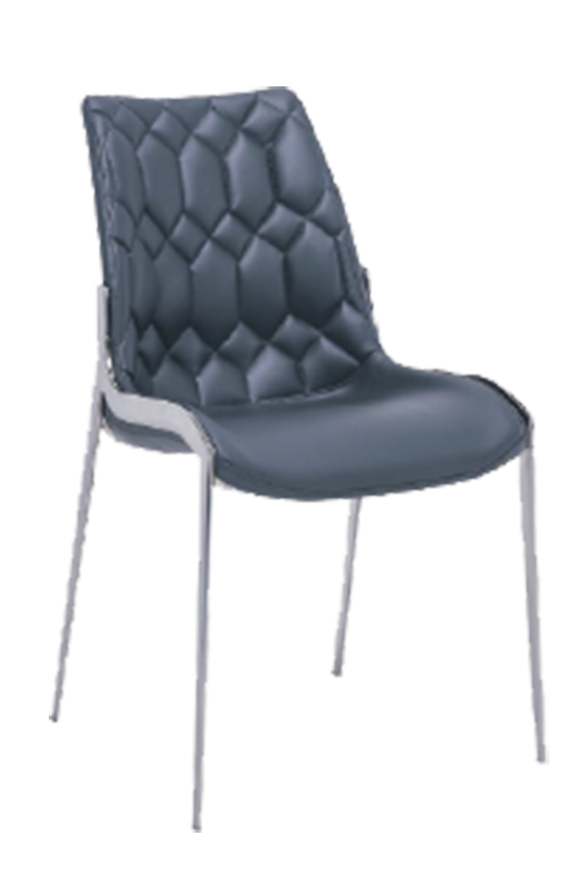 Indoor Dining Black Vinyl Seat Chair ,Finish Black Frame