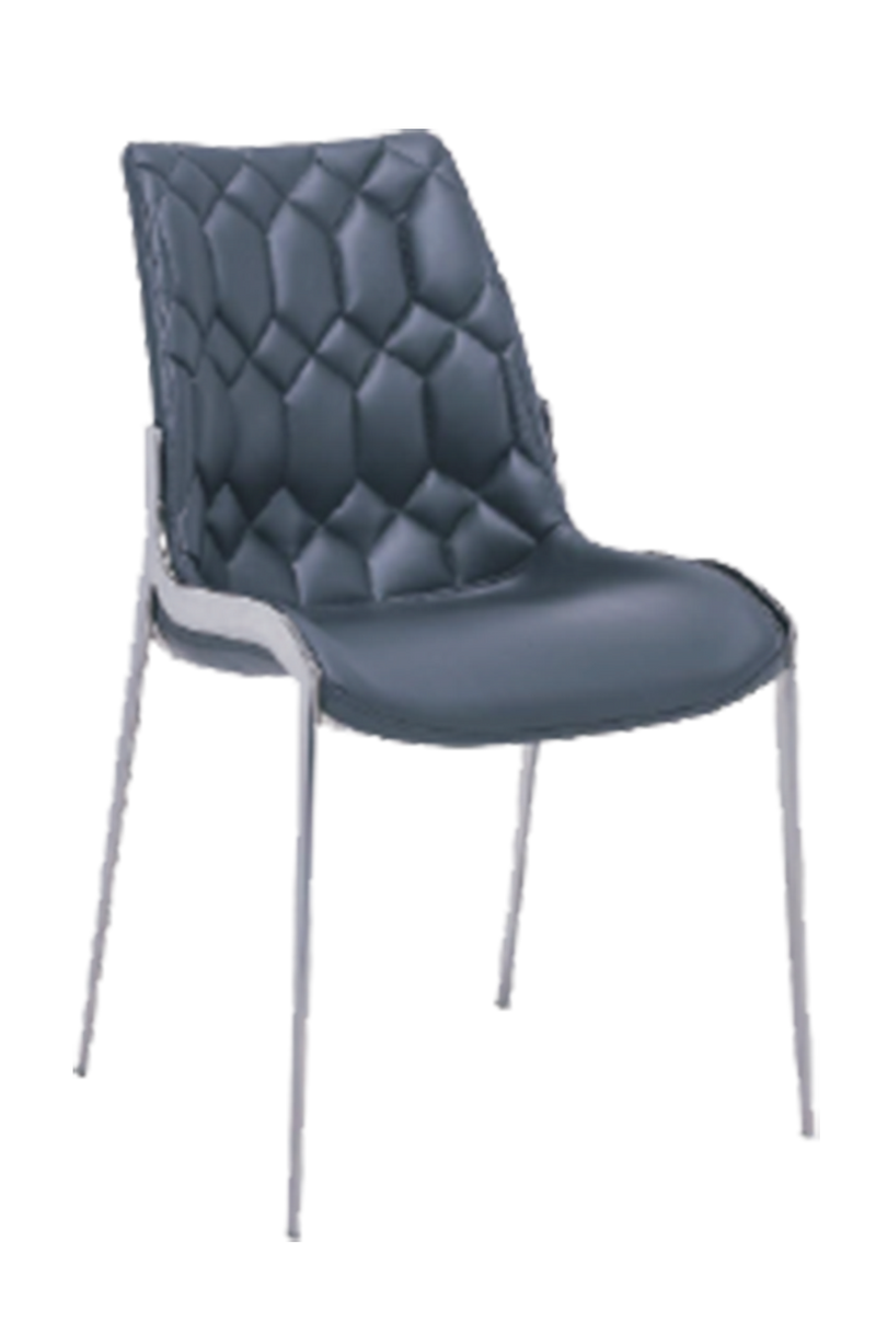 Indoor Dining Black Vinyl Seat Chair ,Finish Black Frame