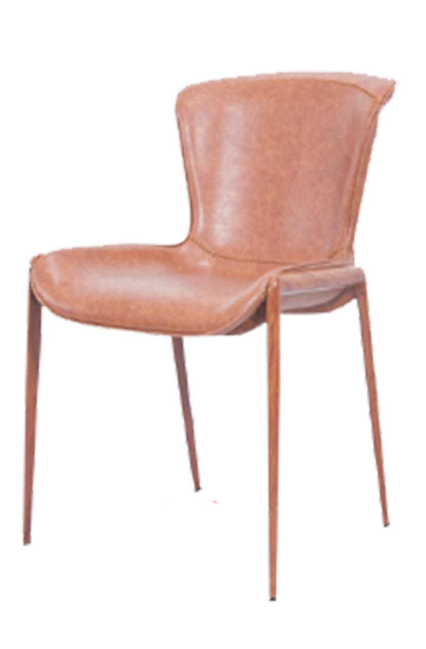 Indoor Dining Brown Vinyl Chair, Walnut Matt Frame