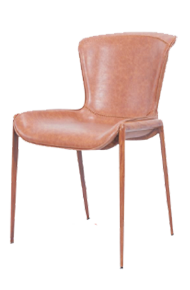 Indoor Dining Brown Vinyl Chair, Walnut Matt Frame