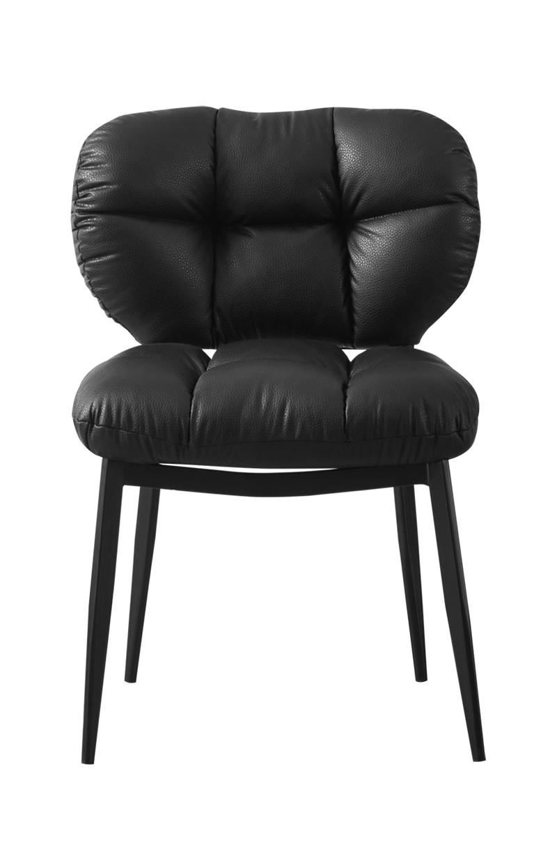Indoor Black Metal Chair with Black Seat and Back