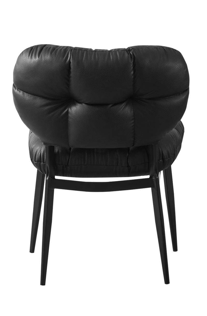 Indoor Black Metal Chair with Black Seat and Back