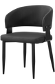 Black Indoor Vinyl Seat Chair, Finish Black Frame