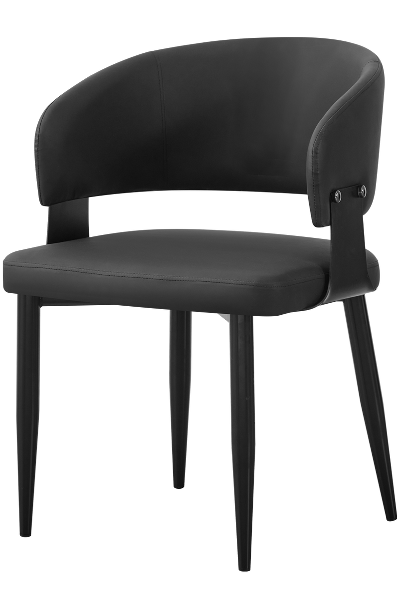 Black Indoor Vinyl Seat Chair, Finish Black Frame