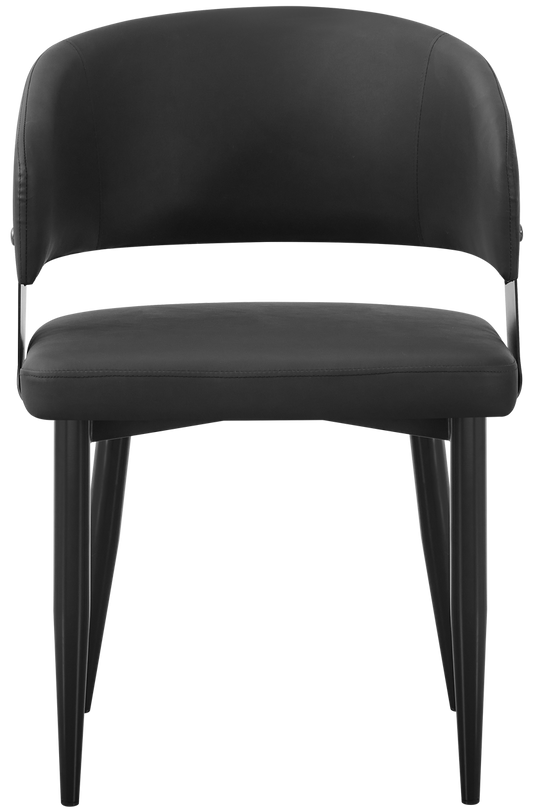 Black Indoor Vinyl Seat Chair, Finish Black Frame