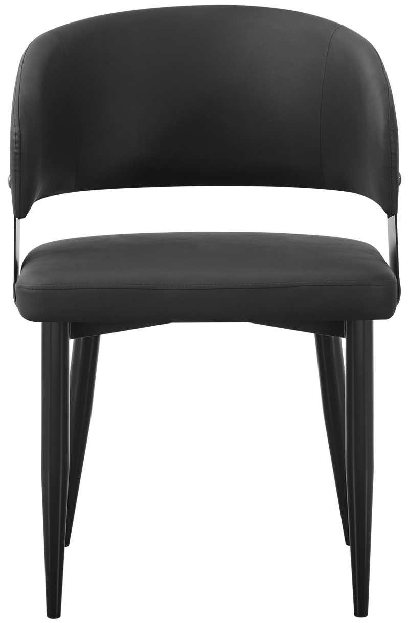 Black Indoor Vinyl Seat Chair, Finish Black Frame