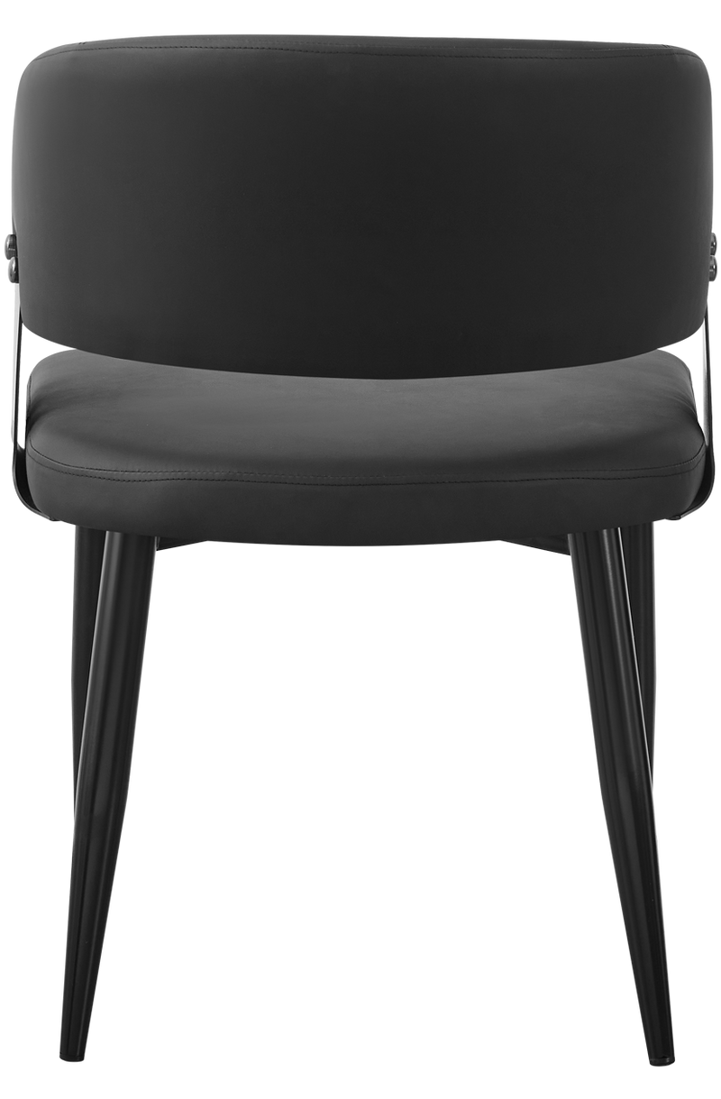 Black Indoor Vinyl Seat Chair, Finish Black Frame