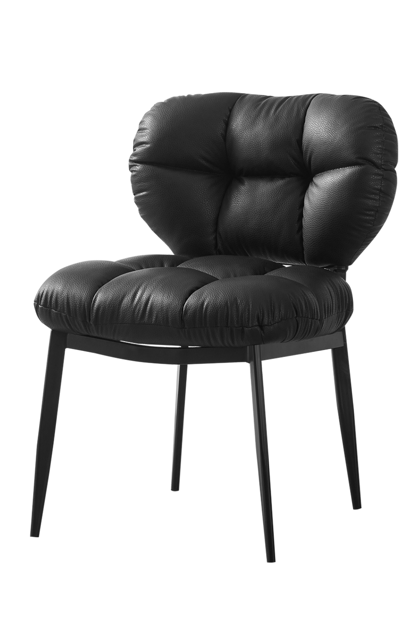 Indoor Black Metal Chair with Black Seat and Back