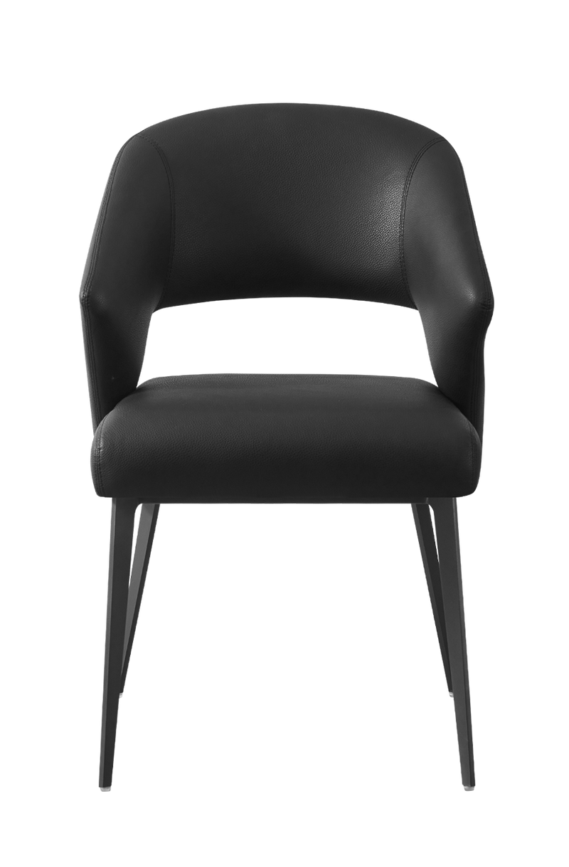 Indoor Black Seat and Back Chair with Black Metal