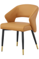 Indoor Metal Chair W/ Orange Vinyl Seat, Finish Golden Feet
