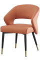 Indoor Metal Chair W/ Orange Vinyl Seat, Finish Golden Feet