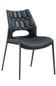 Black Metal Chair with Black Seat made of Soft PU