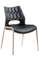 Golden Metal Chair with Black Seat made of Soft PU