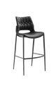 Black Metal Barstool with Black Seat made of Soft PU
