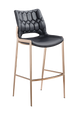 Golden Metal Barstool with Black Seat made of Soft PU