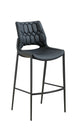 Black Metal Barstool with Black Seat made of Soft PU