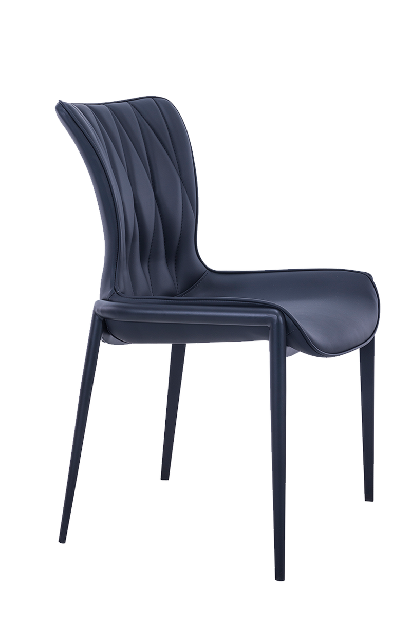 Indoor Black Matt Frame Chair with Black Seat made of Soft PU