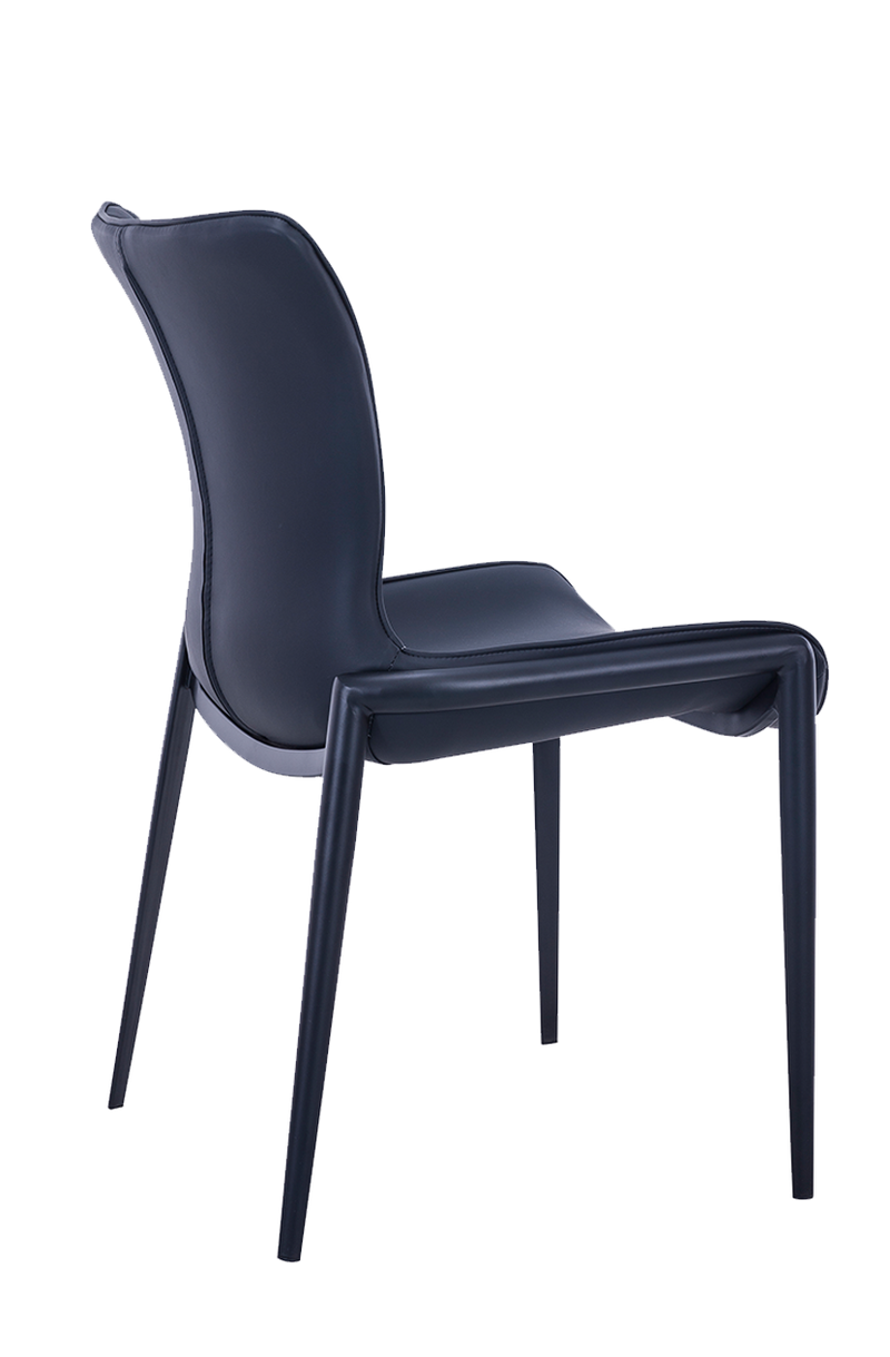 Indoor Black Matt Frame Chair with Black Seat made of Soft PU