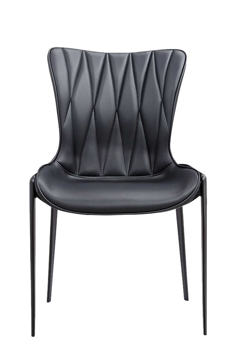 Indoor Black Matt Frame Chair with Black Seat made of Soft PU