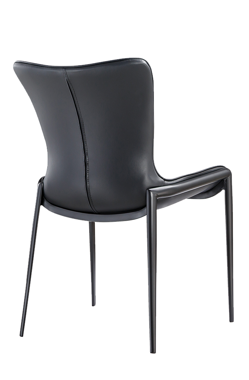 Indoor Black Matt Frame Chair with Black Seat made of Soft PU
