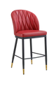 Indoor Black Metal Barstool W/ Red Vinyl Seat