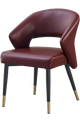 Indoor Black Metal Chair W/ Red Vinyl Seat