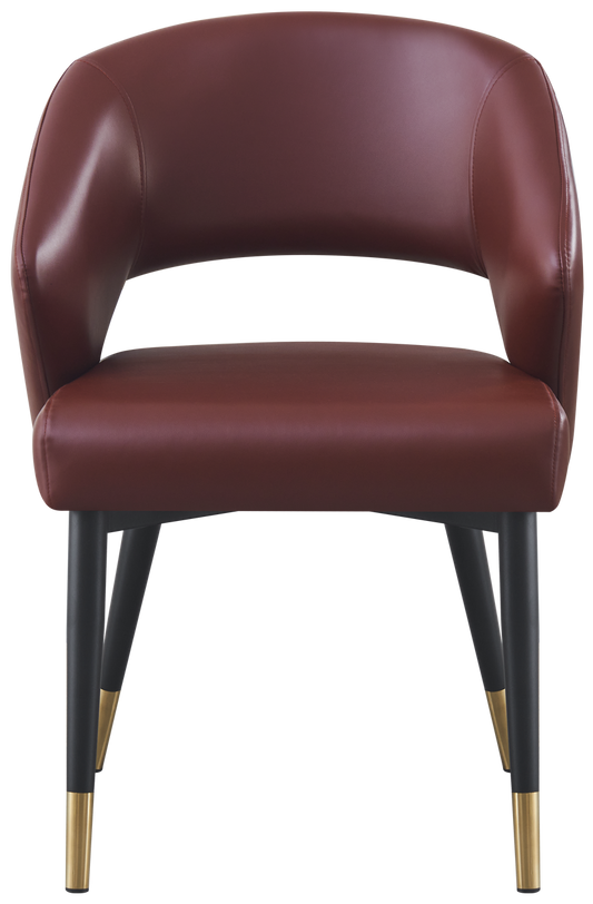 Indoor Black Metal Chair W/ Red Vinyl Seat