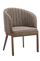 Indoor Grey Vinyl Chair w/ Walnut Frame